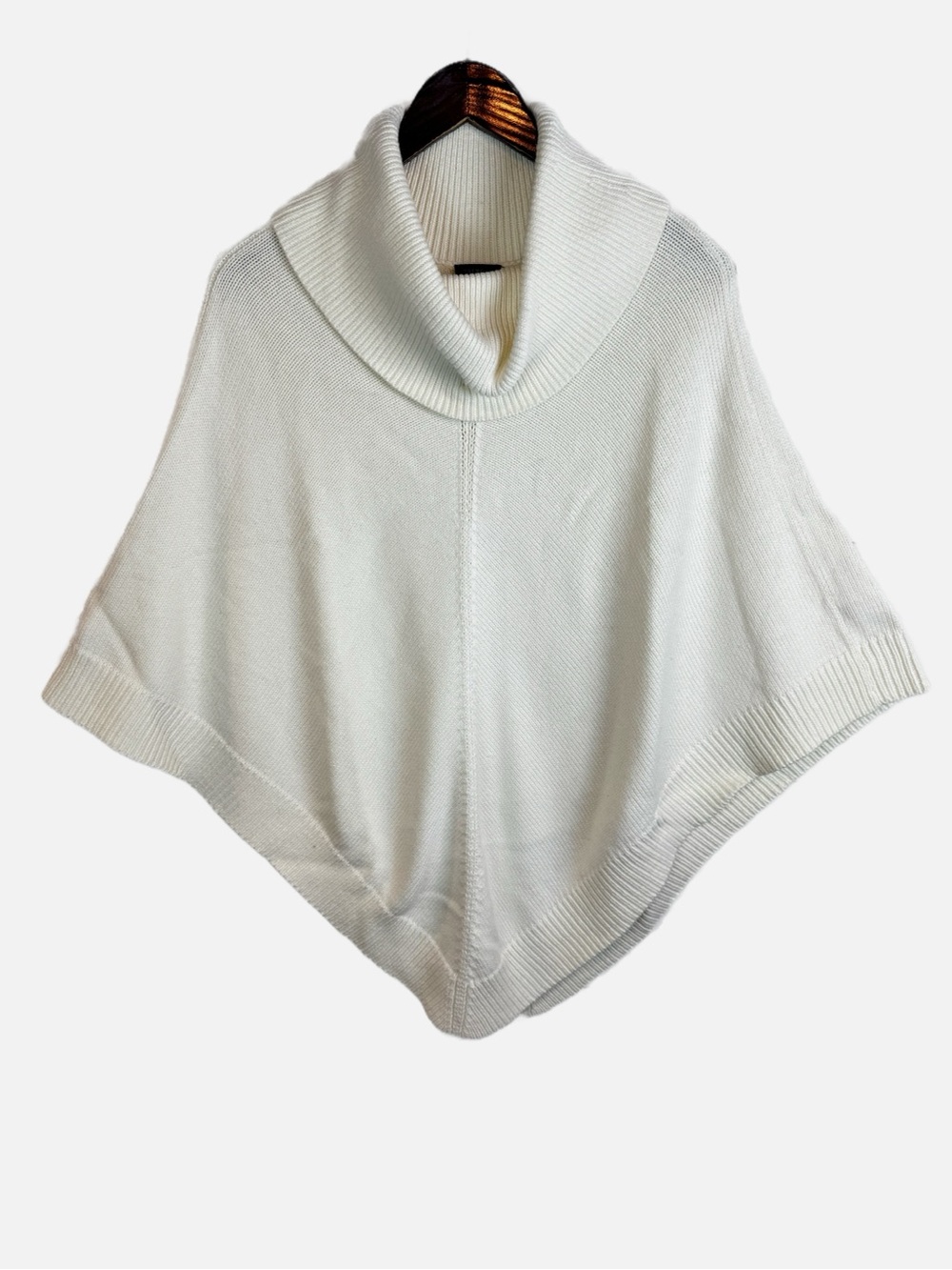 Talbots | Ivory Turtleneck Poncho, XS